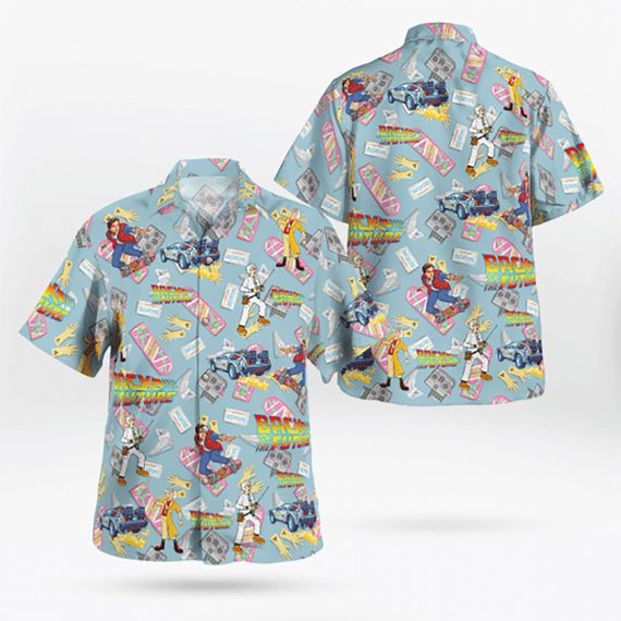 Back To The Future Pattern Hawaii Graphic Hawaii Casual Shirt Ha17507