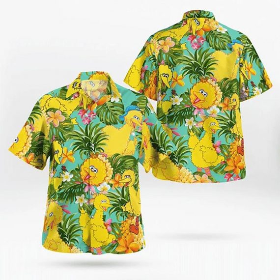 Big Bird Muppets Tropical Hawaii Graphic Hawaii Casual Shirt Ha4604