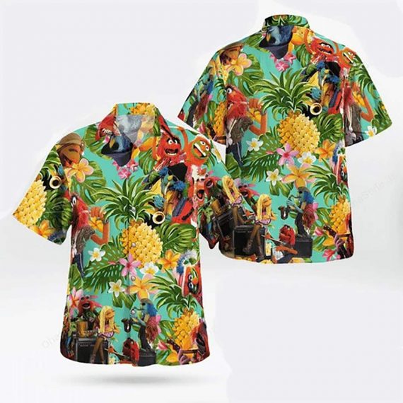 Electric Mayhem Muppets Tropical Hawaii Graphic Hawaii Casual Shirt Ha98416