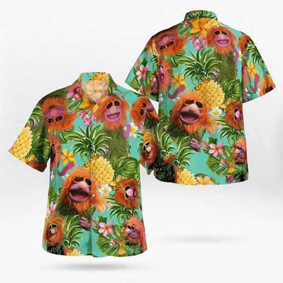 Mahna Muppets Tropical Hawaii Graphic Hawaii Casual Shirt Ha107095