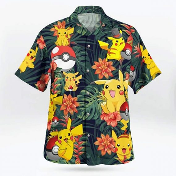 Pikachu Pokemon Ball Style Hawaii Graphic Hawaii Casual Shirt Ha104215