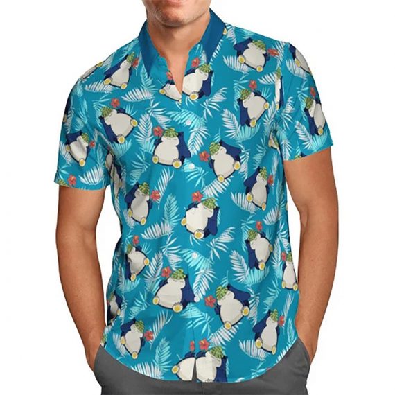 Pokemon Snorlax Tropical Style Hawaii Graphic Hawaii Casual Shirt Ha42460