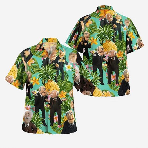 Statler And Waldorf Muppets Tropical Hawaii Graphic Hawaii Casual Shirt Ha4158